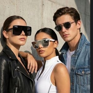 Stylish Black and Silver Men's Sunglasses